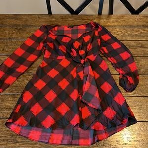 Express buffalo plaid dress